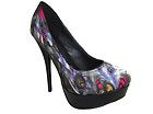 NEW Black Liliana Caringhia 48 Satin Peacock Feather Platform Almond 