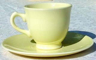 TAYLOR SMITH & TAYLOR LURAY PASTEL YELLOW DEMITASSE CUP AND SAUCER SET 