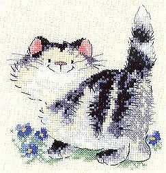 Margaret Sherry Collection PURR FICK Cross Stitch KIT 28 count 