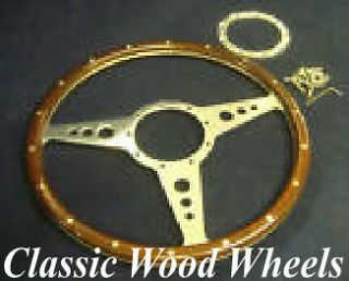 14 wood steering wheel compatible with moto lita boss classic