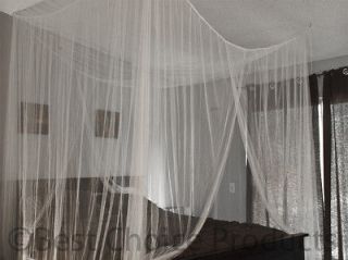 Bed Netting Mosquito Net White Four Corner Canopy Queen King Bedding 