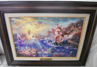 Very Rare Studio Proof The Little Mermaid Disney Canvas Thomas Kinkade 
