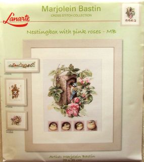 Nestingbox with Pink Roses Lanarte Marjolein Bastin Coll. Cross 