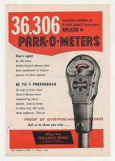 1952 park o meter parking meter replace others print ad