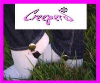 CREEPERS Stirrup jean clips to keep your pants down Red/White/Black 