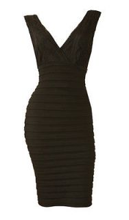 Black Lace Shutter Pleat Cocktail Dress Marion Size 10 New