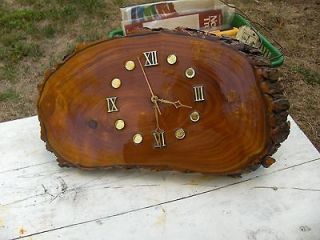 Clock Wooden Slab 18 x 10 Quartz movement redwood or pine