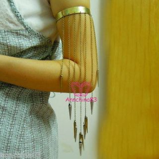 Fashion spikes fringed tassel womens arm cuff bangle upper arm 