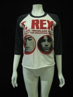 Vintage Re Printed T REX Mare Bolan Women Rock Jersey T Shirt XS/S