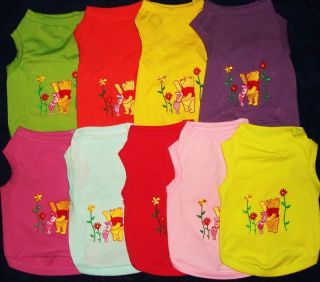 dog t shirt with embroider bear size xs s m