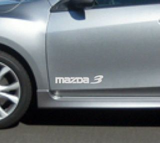 MAZDA 3 Mazdaspeed Hatchback Decal sticker emblem logo WHITE (PAIR)