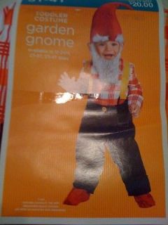 NEW ADORABLE BOY Garden Gnome Toddler Costume 2T to 3T or Elf
