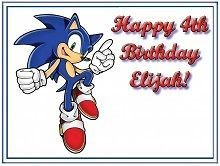 Sonic #11 Edible CAKE Icing Image topper frosting birthday party 