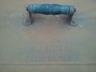 Talmage Nebraska Advertising Copper Boiler Ritter Wood Handle Antique 