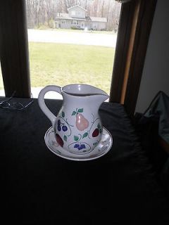princess house orchard medley pattern pitcher and bowl time left