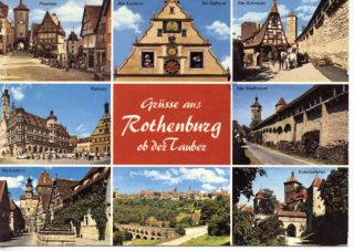 rothenburg ob der tauber germany 1986 used postcard time left
