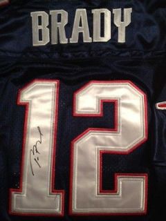   12 Autographed / Signed Jersey New England Patriots Blue W tags & COA