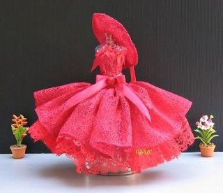 Red Vintage style Party Costumes for Barbie Dress up Outfit Dolls 12 