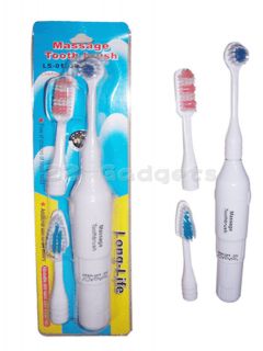 With 3 Electric Toothbrush Heads Vibration Massager Wide Area Battery 