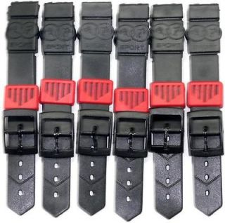 LOT OF 6PCS.WATCH BANDS,18MM BLACK RASIN FOR CASIO,TIMEX,CITIZEN 