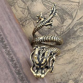   COOL Gothic Punk Chinese Dragon Copper Ring CY53 Size #8Adjusted