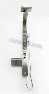 Stainless steel shower tower thermostatic and adjustable massage jets 