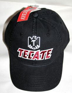 Tecate Mexican Beer Advertising Black Baseball Cap Hat New 1 Size Fits 