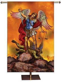   Worship Banner Tapestry Patron Saint St Michael Cloth Picture 3 Foot