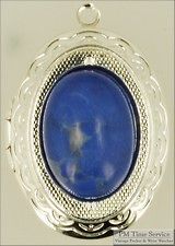 wbm oval engraved locket lapis blue howlite cabochon more options