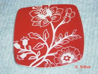 Rosche  STANFORD PARK  Red White Salad Plate 8” square  new 
