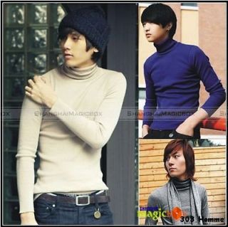 Men Fashion Turtle Neck Silm Fit Sweater Top Tee T Shirt New 11 Color 