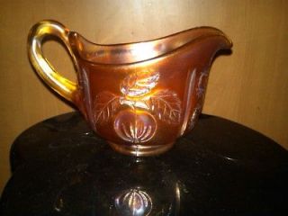 carnival glass creamer bowl vintage marigold  