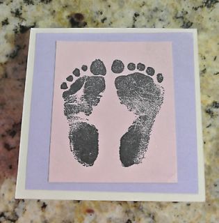 10 baby foot print sticky note pads, great baby shower party favor 