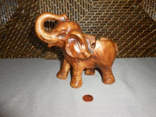 elephant figurine pottery ashtray brown  17 95