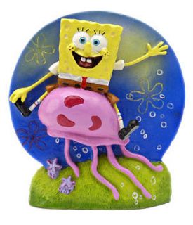 penn plax aquarium decorating spongebob on jellyfish 