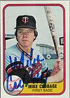 autographed 1981 fleer mike cubbage twins  $