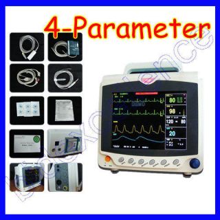 100% Warranty 4 Parameter Vital Sign Patient Monitor EKG/NIBP/SPO2 