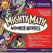 Mighty Math Number Heroes CD,Win 95/98/X​P/Vista/7 (32 bit) Edmark 