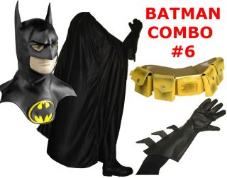 BATMAN 1989 1992 Michael Keaton costume mask, cape, gloves, yellow 