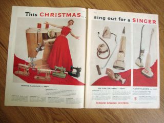 1960 singer sewing machine ad shows 5 models time left