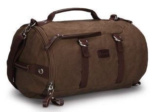 Quality Elegance Brown Mens Vintage Canvas Backpack Traveling Bag 