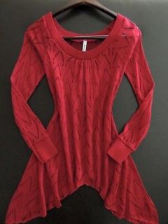 large cherry k wine red top+ anthropologie earring