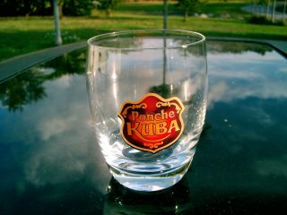 PONCHE KUBA FIRE ORANGE DRINKING GLASS 3.75 NICE REPLACEMENT GREAT 
