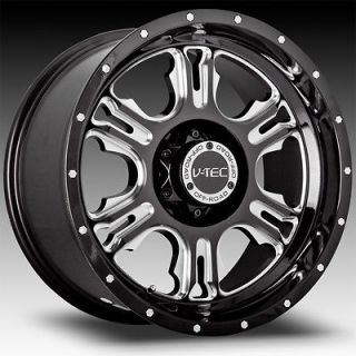 18 Inch 5x127 5x5.0 Black Milled V Tec Rage Wheels Rims 5 Lug 18x9 