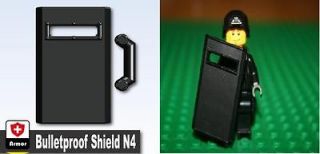 Police Black Riot Shield Bulletproof compatible w/ minifigs Custom 