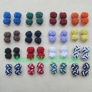new 16 pairs hand silk knot cufflinks cuff links from