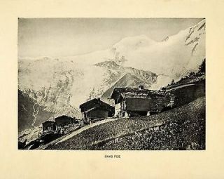  Saas Fee Saastal Valley Visp Switzerland Village Mountain Valais Art