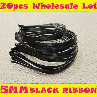 black ribbon metal hair headband wholesale lot 5mm 20pc