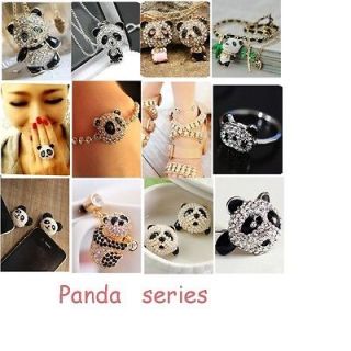 Stylish Panda Series Fashion Jewelry Necklace Ring Bracelet Earrings 