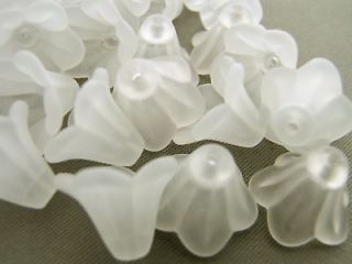 11x15mm 40pcs frosted white lucite flower beads ty0354 from hong kong 